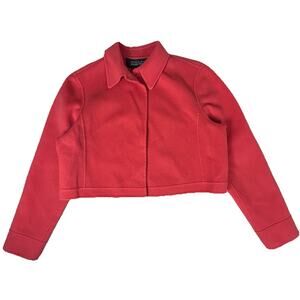 Linda Allard Ellen Tracy Vintage Wool Orange Cropped Outerwear Jacket Y2K Sz 16